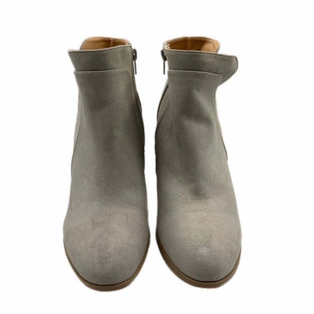 Ccocci Sydney Wedge Light Gray Slit Side Zip Trendy Cute Fall Ankle Booties - Picture 5 of 11